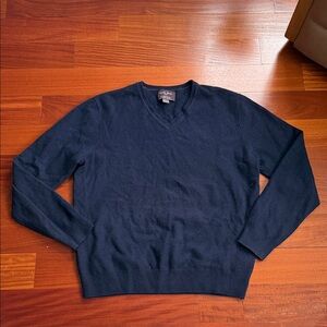 Men's Navy V-Neck cashmere Sweater Black Brown 1826